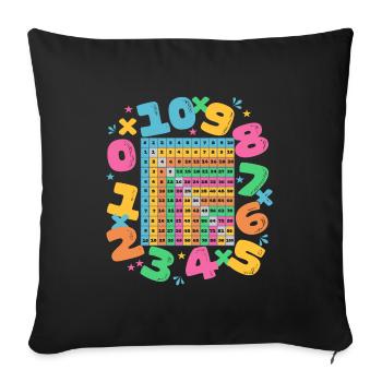 Mathematisches Einmaleins für Kinder - Sofakissenbezug 45 x 45 cm - Schwarz - Vorne