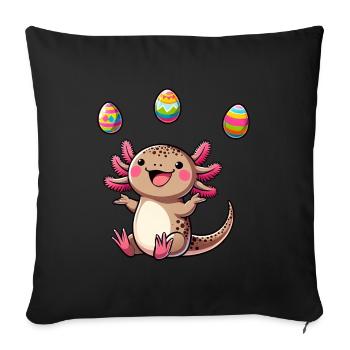 Ours polaire & Axolotl oeuf de Pâques Cartoon - Housse de coussin décorative 45 x 45 cm - noir - Devant