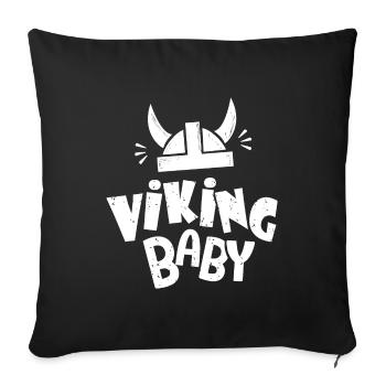 vikinger baby bébé danemark suéde norvége finlande - Housse de coussin décorative 45 x 45 cm - noir - Devant