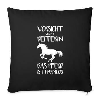 Pferd Norweger Pony Haflinger Islandpferd Geschenk - Sofakissenbezug 45 x 45 cm - Schwarz - Vorne
