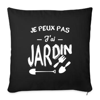 Je peux pas j'ai jardin - Housse de coussin décorative 45 x 45 cm - noir - Devant