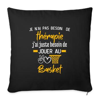 Thérapie Basket - Housse de coussin décorative 45 x 45 cm - noir - Devant
