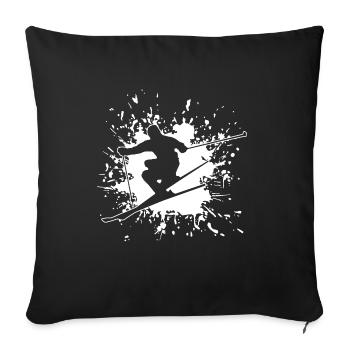 Skiing Ski Spruch Geschenk - Sofakissenbezug 45 x 45 cm - Schwarz - Vorne
