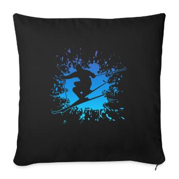 Skiing - Sofakissenbezug 45 x 45 cm - Schwarz - Vorne