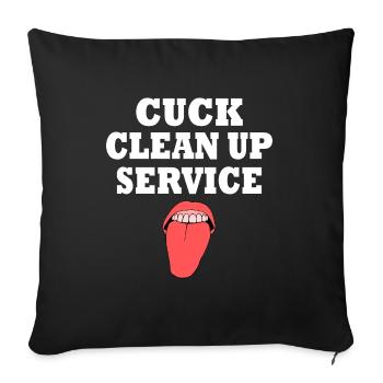 Cuckold cuck clean up service - Sofa pillowcase 17,3'' x 17,3'' (45 x 45 cm) - black - Front