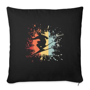 ski fahren skiing schi - Sofakissenbezug 45 x 45 cm - Schwarz - Vorne