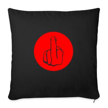 fuck you, fuck off, mittelfinger - Sofakissenbezug 45 x 45 cm - Schwarz - Vorne