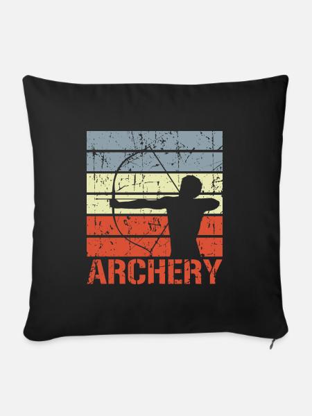 Bogenschießen Retro Look - Sofakissenbezug 45 x 45 cm - Schwarz