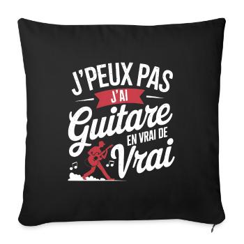 Ich kann keine richtige Gitarre haben - Sofakissenbezug 45 x 45 cm - Schwarz - Vorne