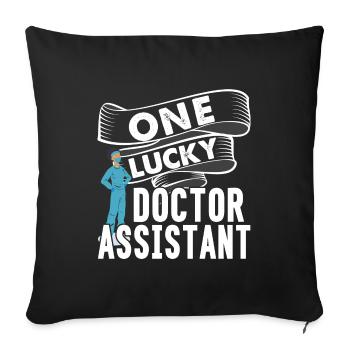 Médecin assistant - Housse de coussin décorative 45 x 45 cm - noir - Devant