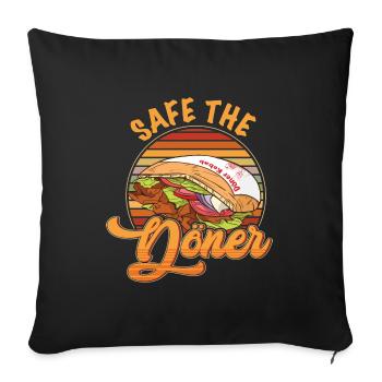 Save the Kebab - Sofa pillowcase 17,3'' x 17,3'' (45 x 45 cm) - black - Front