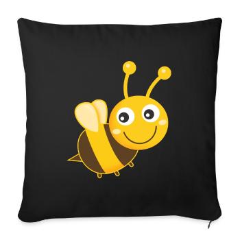 Bee Bees Honey Bee - Sofa pillowcase 17,3'' x 17,3'' (45 x 45 cm) - black - Front
