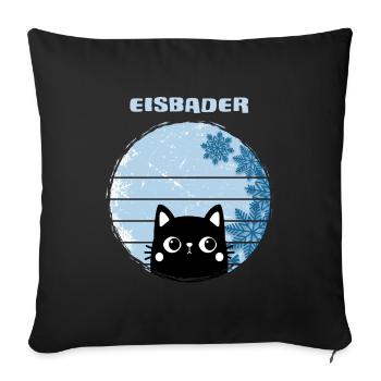 Ice bathers hardy Winter bath cat in ice bath - Sofa pillowcase 17,3'' x 17,3'' (45 x 45 cm) - black - Front