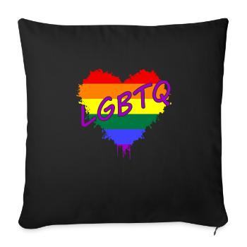 LGBTQ, CSD, Love is Love - Sofakissenbezug 45 x 45 cm - Schwarz - Vorne