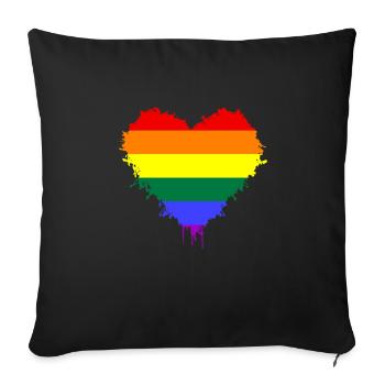 LGBTQ CSD GAY LOVE - Sofakissenbezug 45 x 45 cm - Schwarz - Vorne