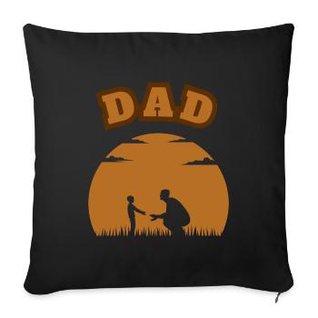 Dad Young Son Brown - Sofa pillowcase 17,3'' x 17,3'' (45 x 45 cm) - black - Front