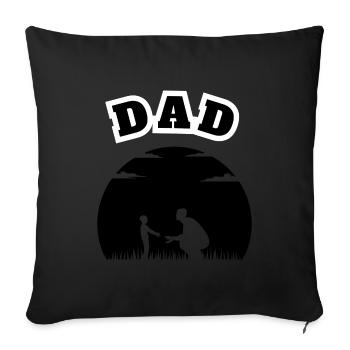 Papa Jeune Fils Noir - Housse de coussin décorative 45 x 45 cm - noir - Devant