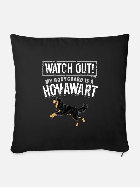 Garde du corps Hovawart 2 - Housse de coussin décorative 45 x 45 cm - noir