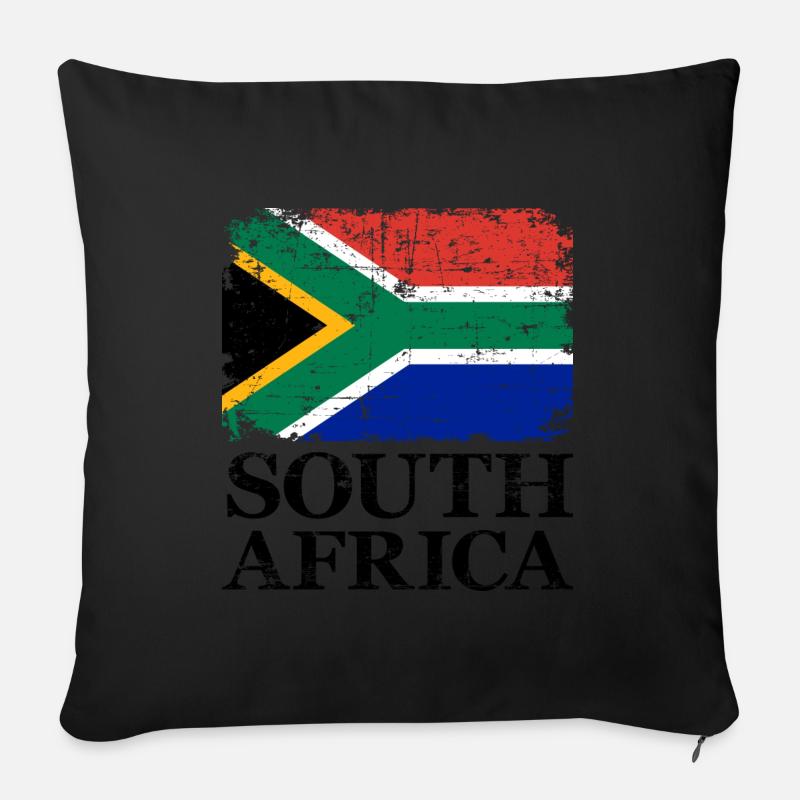 Südafrika - Sofakissenbezug 45 x 45 cm - Schwarz