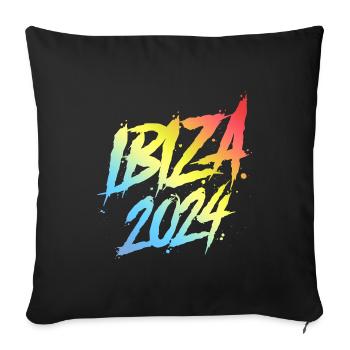Ibiza 2024 Colorful Holiday Team - Sofa pillowcase 17,3'' x 17,3'' (45 x 45 cm) - black - Front