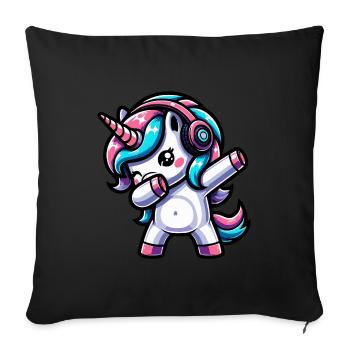 Dabbing Unicorn - Sofa pillowcase 17,3'' x 17,3'' (45 x 45 cm) - black - Front