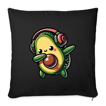 Dabbing Avocado - Sofakissenbezug 45 x 45 cm - Schwarz - Vorne
