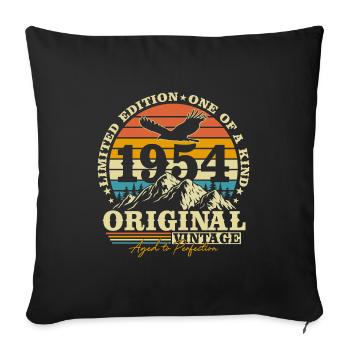 Original 1954 Jahrgang Retro Geburtstag Geschenk - Sofakissenbezug 45 x 45 cm - Schwarz - Vorne