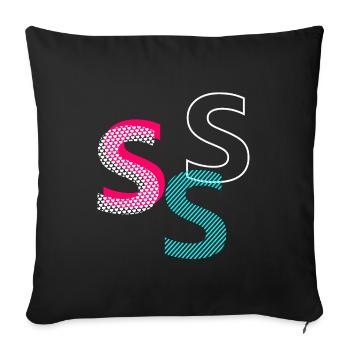 S Initial - Sofakissenbezug 45 x 45 cm - Schwarz - Vorne