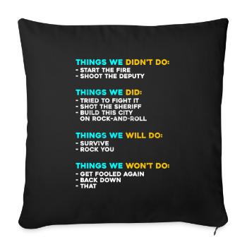 Things we did not love Music 80s 70s - Sofa pillowcase 17,3'' x 17,3'' (45 x 45 cm) - black - Front