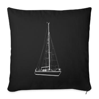 Boat, sailing, ship - Sofa pillowcase 17,3'' x 17,3'' (45 x 45 cm) - black - Front