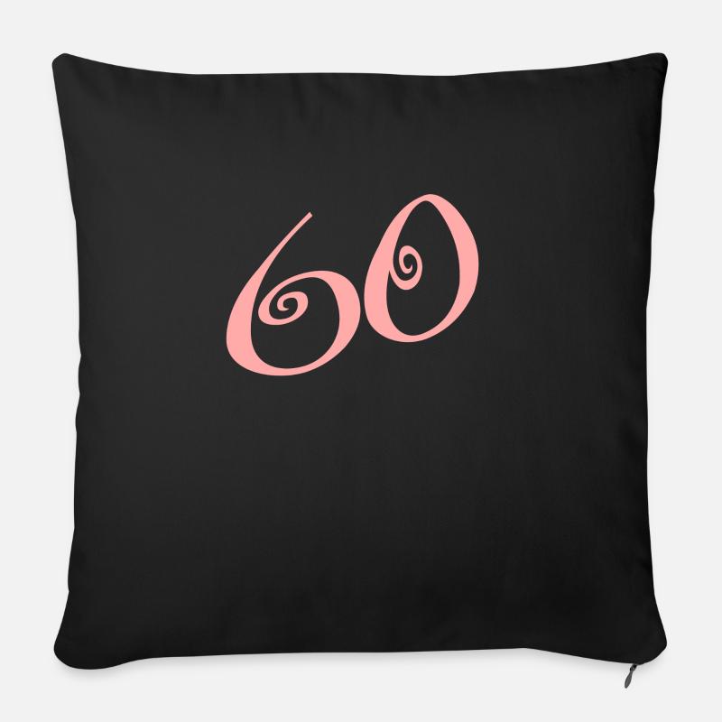 60 anni 60 anni - Copricuscino per divano, 45 x 45 cm - nero