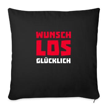 Happy without desire - Sofa pillowcase 17,3'' x 17,3'' (45 x 45 cm) - black - Front