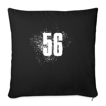 56 anniversaire - Housse de coussin décorative 45 x 45 cm - noir - Devant