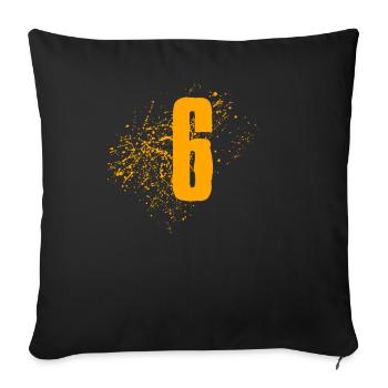 6 six 6 ter sechter 6 birthday - Sofa pillowcase 17,3'' x 17,3'' (45 x 45 cm) - black - Front