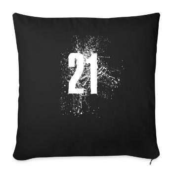 21 ans - Housse de coussin décorative 45 x 45 cm - noir - Devant