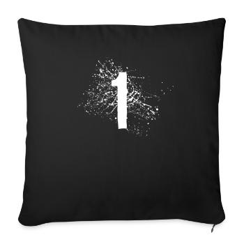 1 One Birthday - Sofa pillowcase 17,3'' x 17,3'' (45 x 45 cm) - black - Front