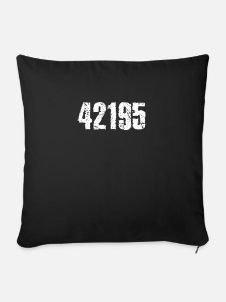 42195 Marathon - Sofakissenbezug 45 x 45 cm - Schwarz
