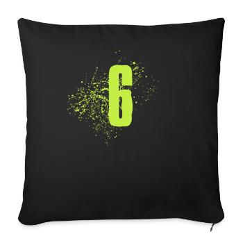 6 - Sofa pillowcase 17,3'' x 17,3'' (45 x 45 cm) - black - Front