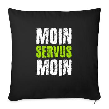 Moin Servus Moin - Housse de coussin décorative 45 x 45 cm - noir - Devant