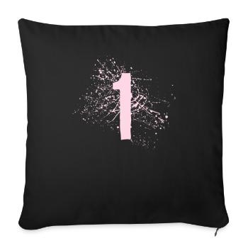 1 one - Sofa pillowcase 17,3'' x 17,3'' (45 x 45 cm) - black - Front