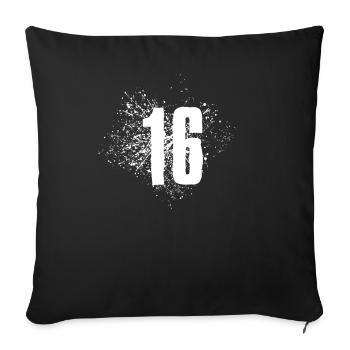 16 ans - Housse de coussin décorative 45 x 45 cm - noir - Devant