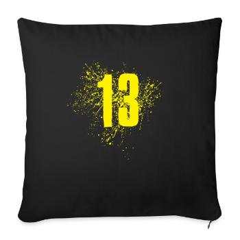 13 - Sofa pillowcase 17,3'' x 17,3'' (45 x 45 cm) - black - Front