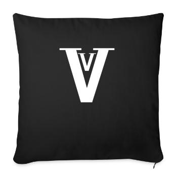 V - Sofakissenbezug 45 x 45 cm - Schwarz - Vorne