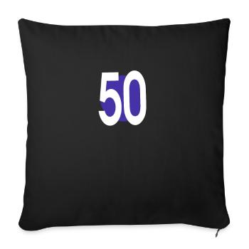 50th birthday - Sofa pillowcase 17,3'' x 17,3'' (45 x 45 cm) - black - Front