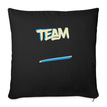 Équipe mariée sport mariage couple couple marié - Housse de coussin décorative 45 x 45 cm - noir - Devant
