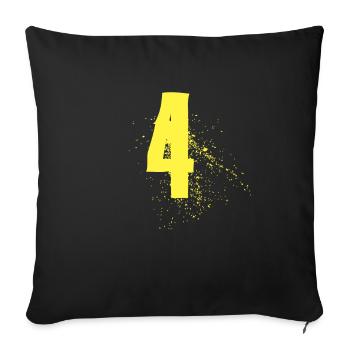 4 Geburtstag Jahre Junge Mädchen Geschenkidee - Sofakissenbezug 45 x 45 cm - Schwarz - Vorne