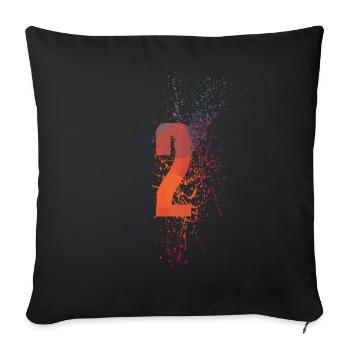 2 - Sofakissenbezug 45 x 45 cm - Schwarz - Vorne