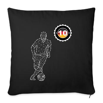 Fussball 10. Geburtstag ich bin 10 Geschenk - Sofakissenbezug 45 x 45 cm - Schwarz - Vorne