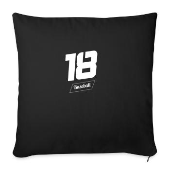 18 numéro de baseball - Housse de coussin décorative 45 x 45 cm - noir - Devant