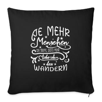 Randonnée, randonneur, trekking, drôle, cadeau - Housse de coussin décorative 45 x 45 cm - noir - Devant